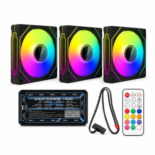 کیت 3 عددی فن کیس ARGB به همراه کنترلر و ریموت مدل ARGB-INFINITY-6PIN